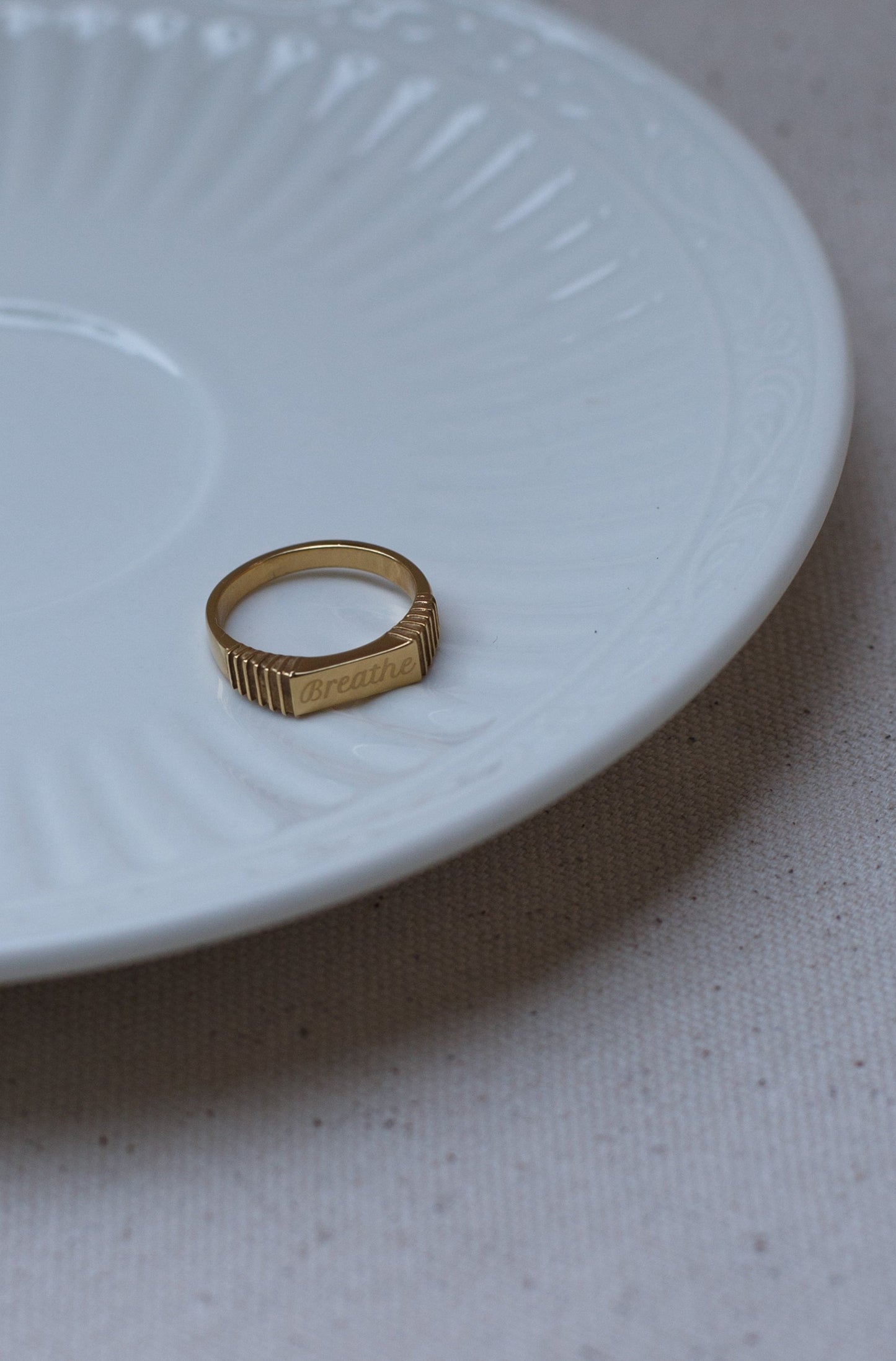 Take a Deep Breath Ring Gold