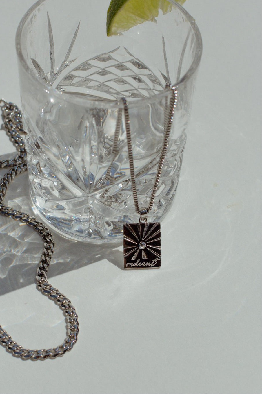 Radiant Pendant Necklace Silver